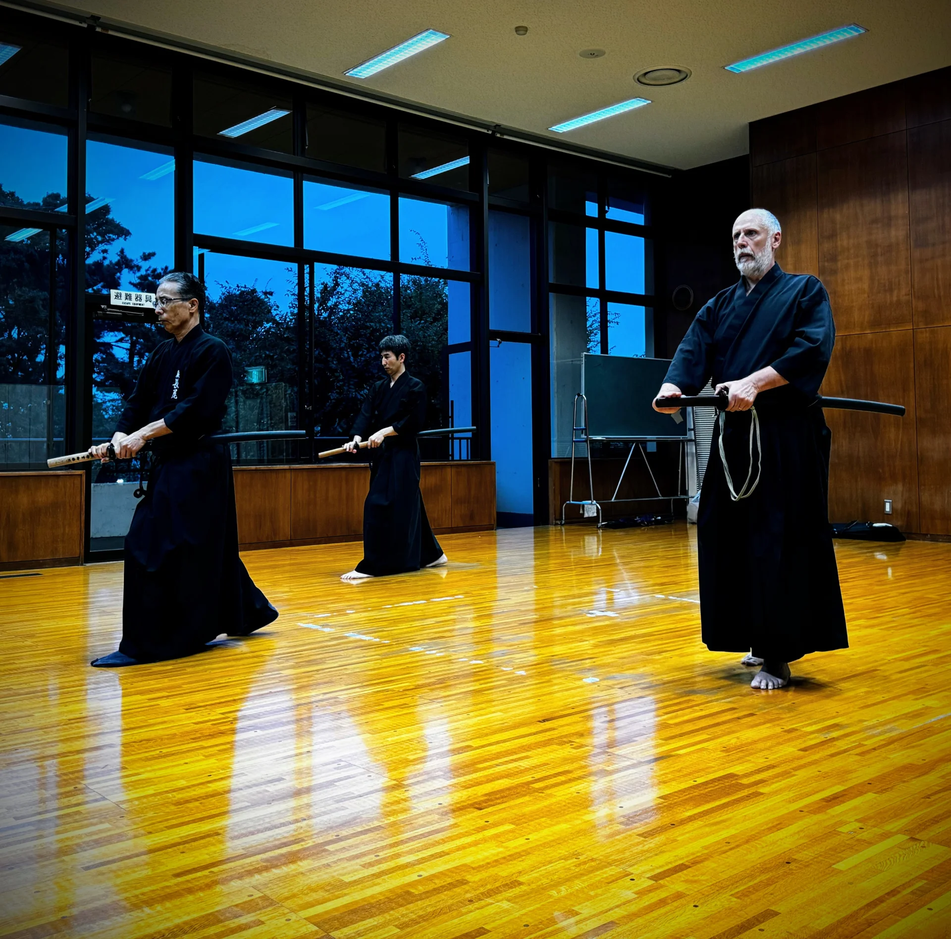 Entrenando iaido en Saitama 2024